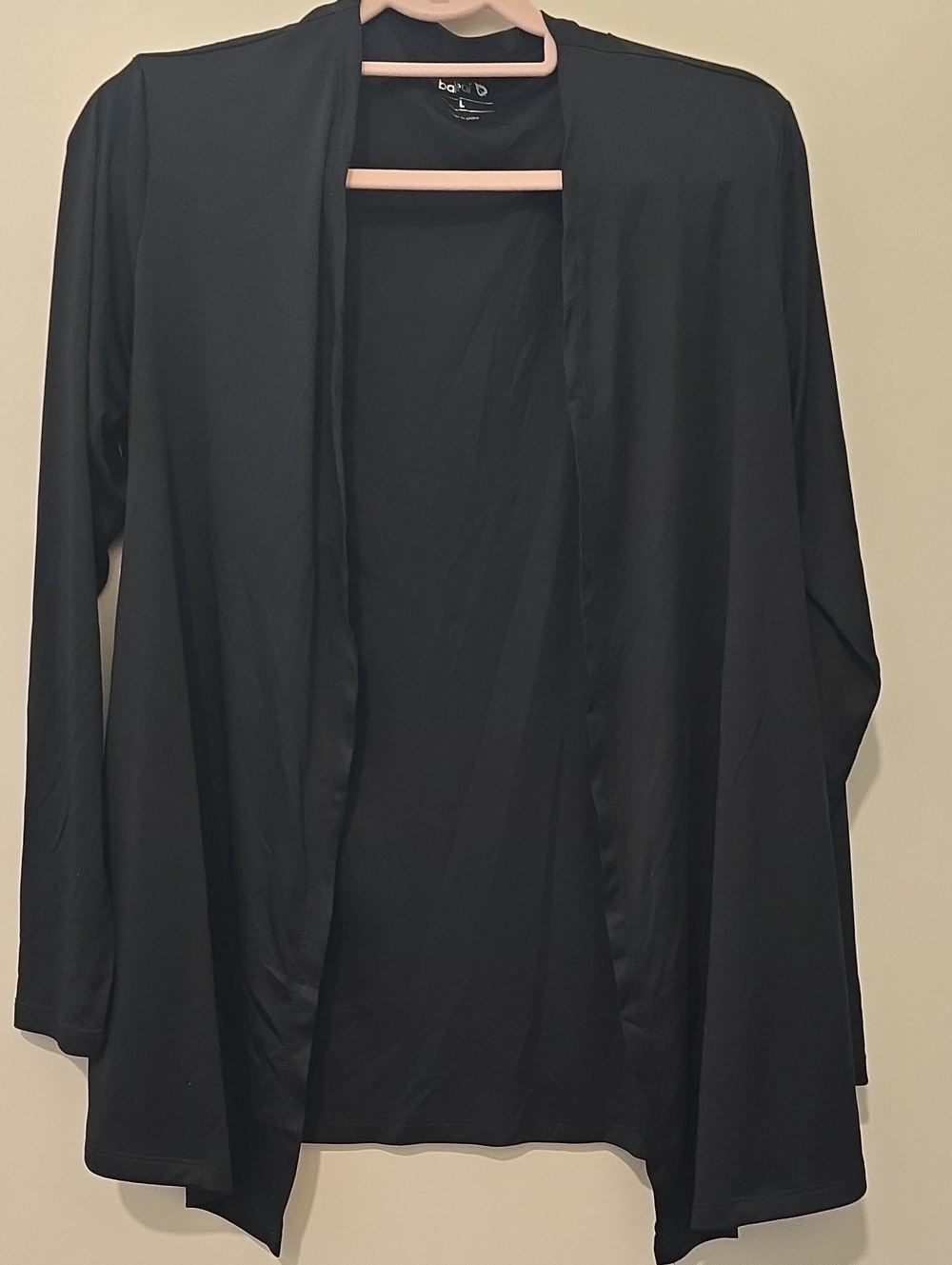 Black Draped Open-Front Blazer